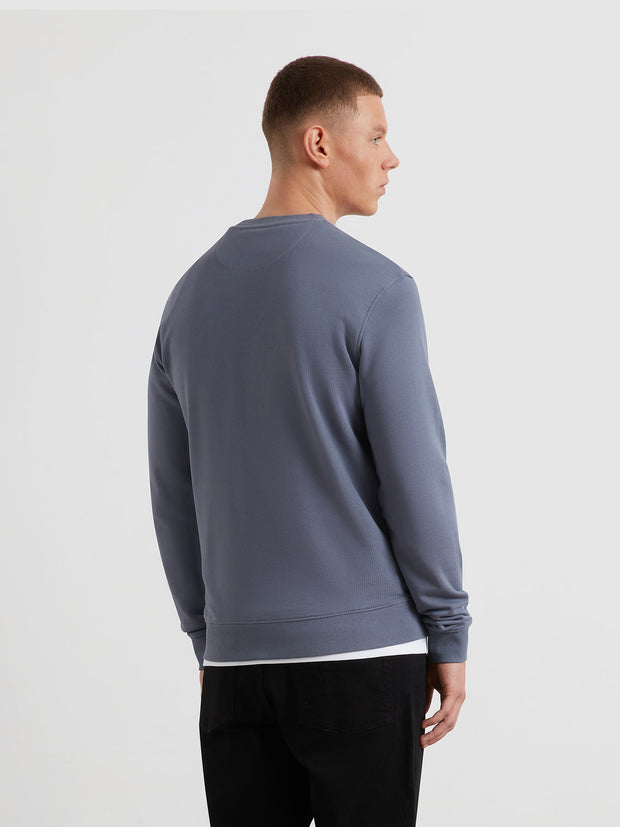 Hanbury Crew Neck Sweatshirt (Battleship Blue) Back