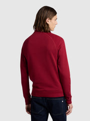 Jim Slim Fit Quarter Zip Sweatshirt In Warm Red