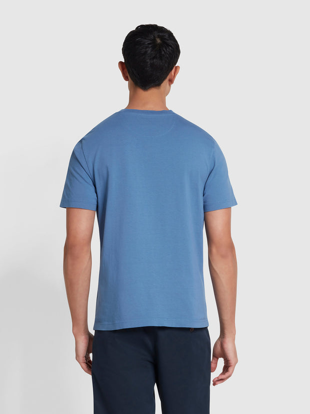 Danny Regular Fit Organic Cotton T-Shirt In Sheaf Blue