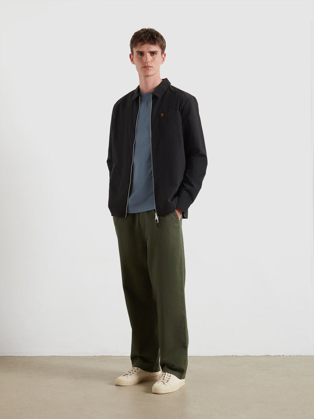 Fintoni Zipped Overshirt (Black) Styled