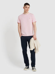 Danny Regular Fit Organic Cotton T-Shirt In Powder Pink Marl