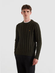 Knight Cable Knit Sweater (Evergreen) Front