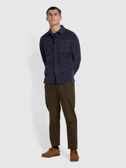 Kitner Relaxed Fit Corduroy Overshirt In Liquorice Blue