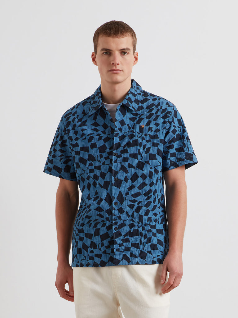 Angelo Checker Print Short Sleeve Shirt True