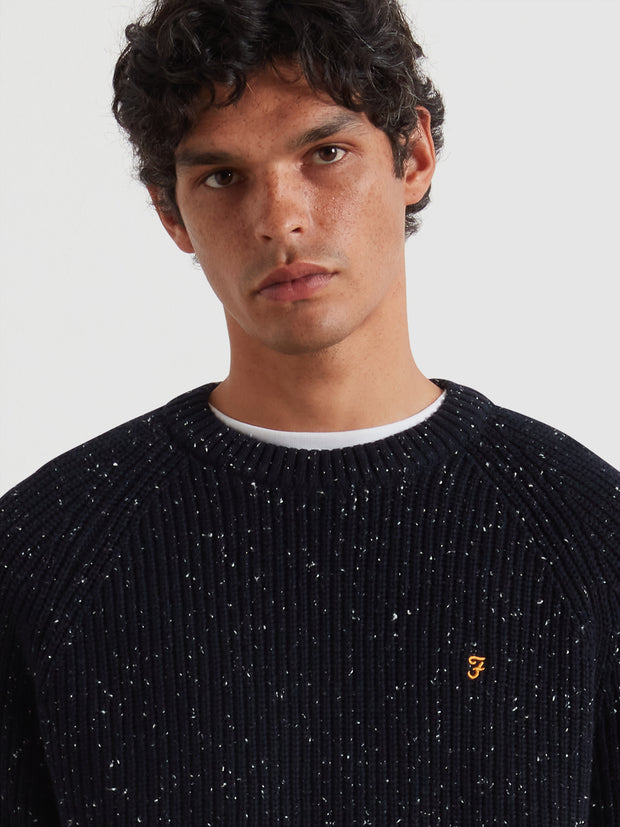 Sage Nepped Sweater (True Navy) Detail
