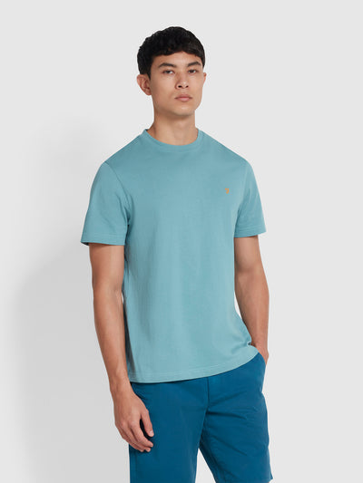 Danny Regular Fit Organic Cotton T-Shirt In Brook Blue