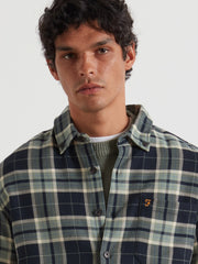 Christian Check Overshirt (Tarragon Green) Detail