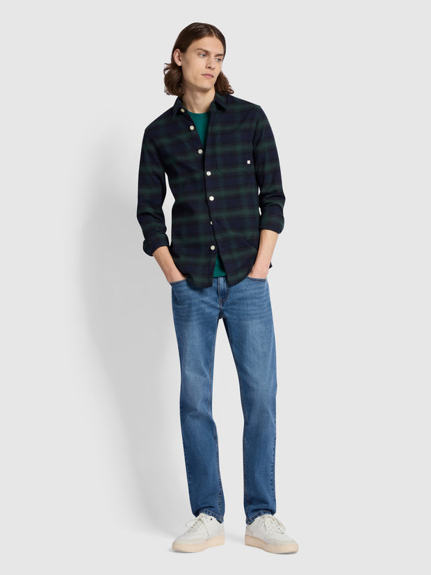 Calabria Casual Fit Ombre Check Shirt In Woodland Pine