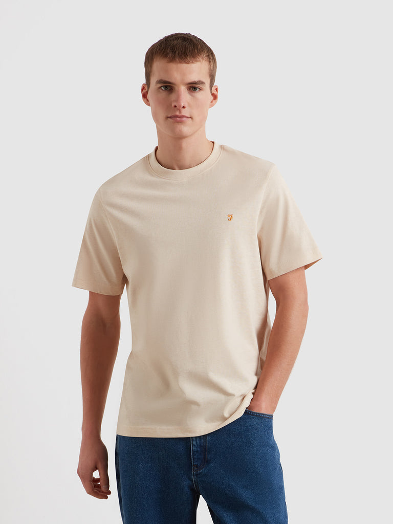 Danny Regular Fit Organic Cotton T Shirt Birch Marl