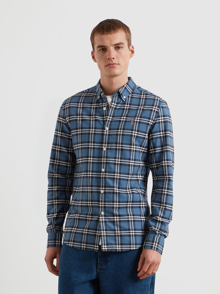 Brewer Slim Fit Check Oxford Shirt Tide