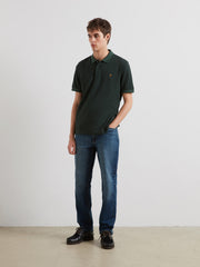 Sefton Jacquard Polo Shirt (Poplar Green) Styled