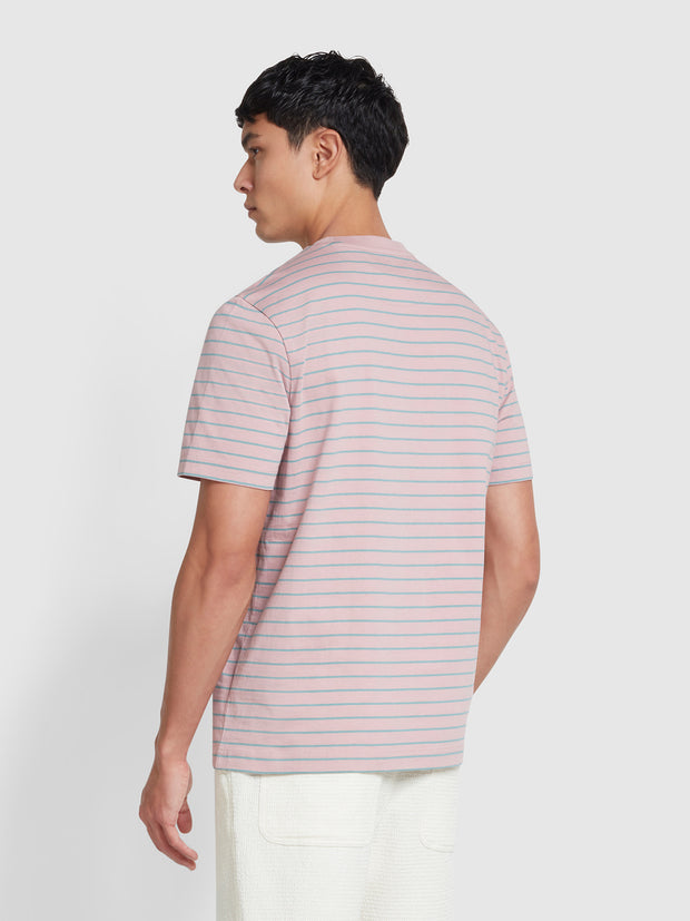 Oakland Regular Fit Bretton Stripe T-Shirt In Dark Pink