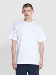 Blond Farah Logo Print T-Shirt In White