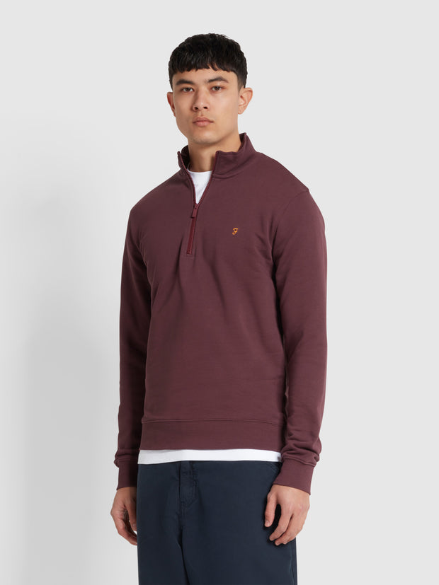 Kelly Quarter Zip Sweatshirt (Farah Red) Front
