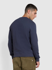 Tim Organic Cotton Crew Neck Sweatshirt In Liquorice Blue