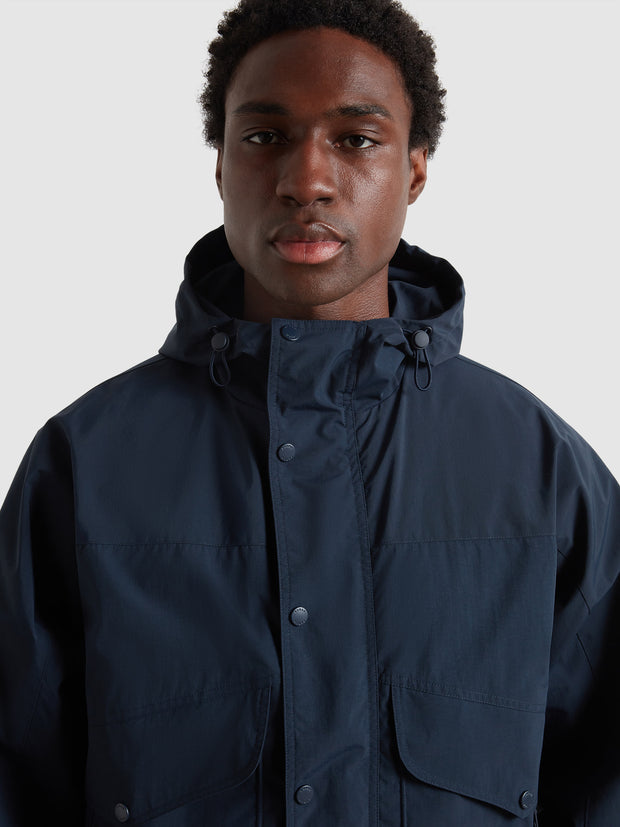 Shenley Hooded Jacket (True Navy) Detail