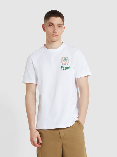 Timpson Regular Fit Organic Cotton Graphic T-Shirt In White
