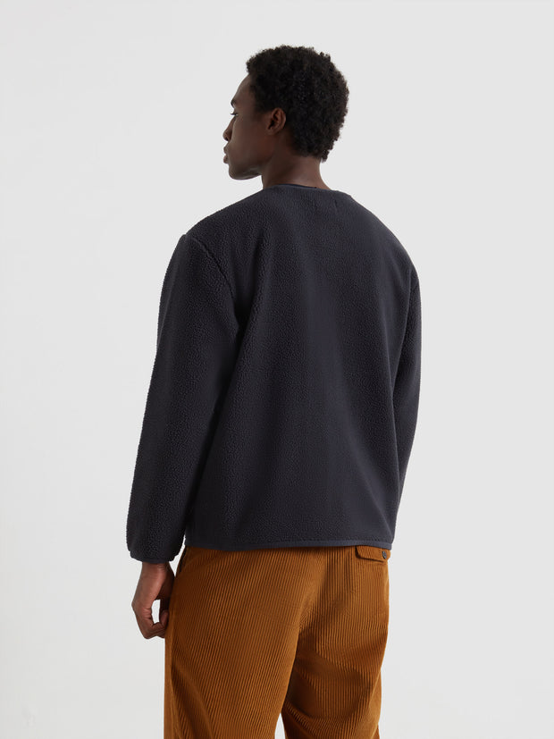 Fletcher Zip Through Fleece (True Navy) Back