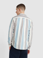 Millard Long Sleeve Button Down Stripe Shirt In Ecru