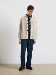 Castlefield Waffle Overshirt (White Smoke) Styled