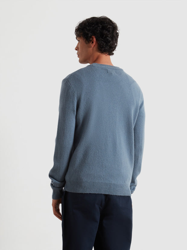 Maidstone Lambswool Sweater (Chalk Blue) Back