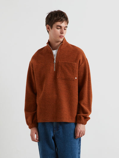 Boxdale Quarter Zip Sweatshirt (Russet) Front