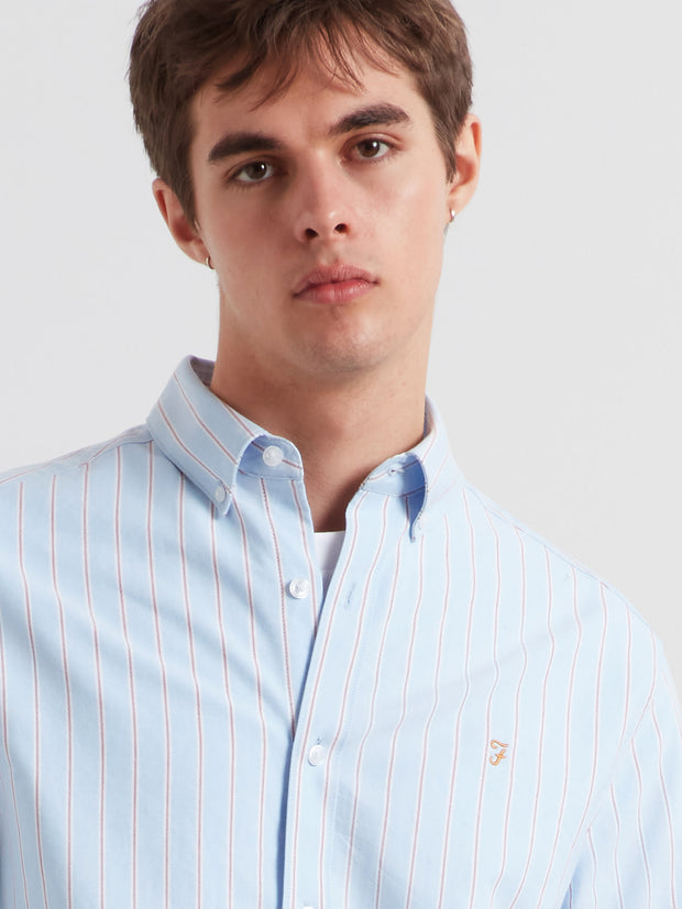 Timoney Striped Shirt (Sky Blue) Detail