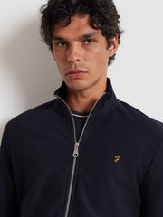 Seaton Zip Through Sweatshirt (True Navy) Detail