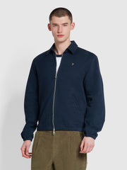 Cane Organic Cotton Harrington Style Jacket In True Navy