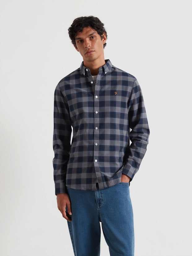 Brewer Check Oxford Shirt (Yale) Front