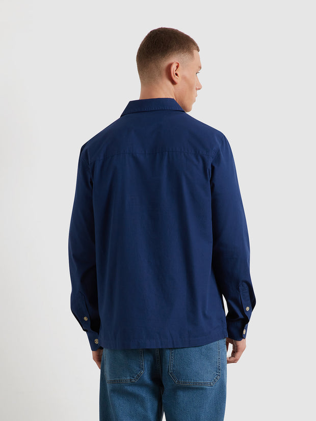 Ramsey Lightweight Overshirt (Midnight Blue) Back