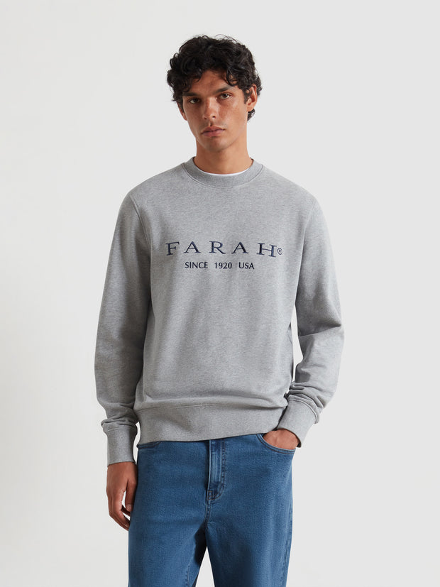 Lynmouth Graphic Sweatshirt (Light Grey Marl) Front