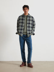 Christian Check Overshirt (Tarragon Green) Styled