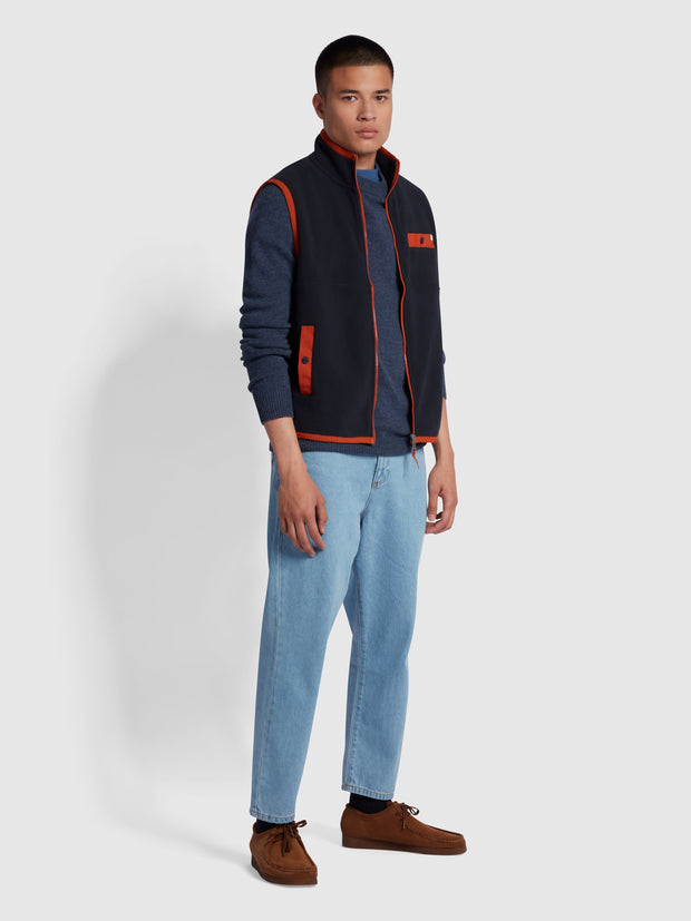 Birchall Slim Fit Crew Neck Sweater In Sailor Blue
