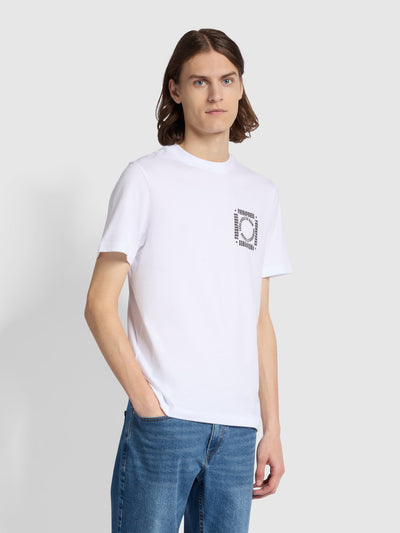 Castello Regular Fit Graphic T-Shirt In White