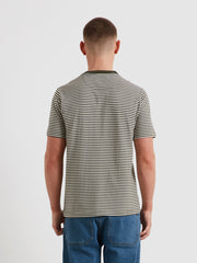 Rushden Striped T-Shirt (Dark Olive) Back