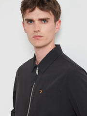 Fintoni Zipped Overshirt (Black) Detail