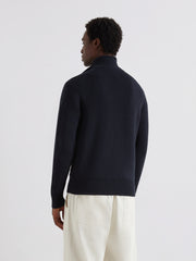 Geller Zipped Cardigan (True Navy) Back
