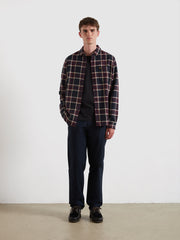 Christian Check Overshirt (Bordeaux) Styled
