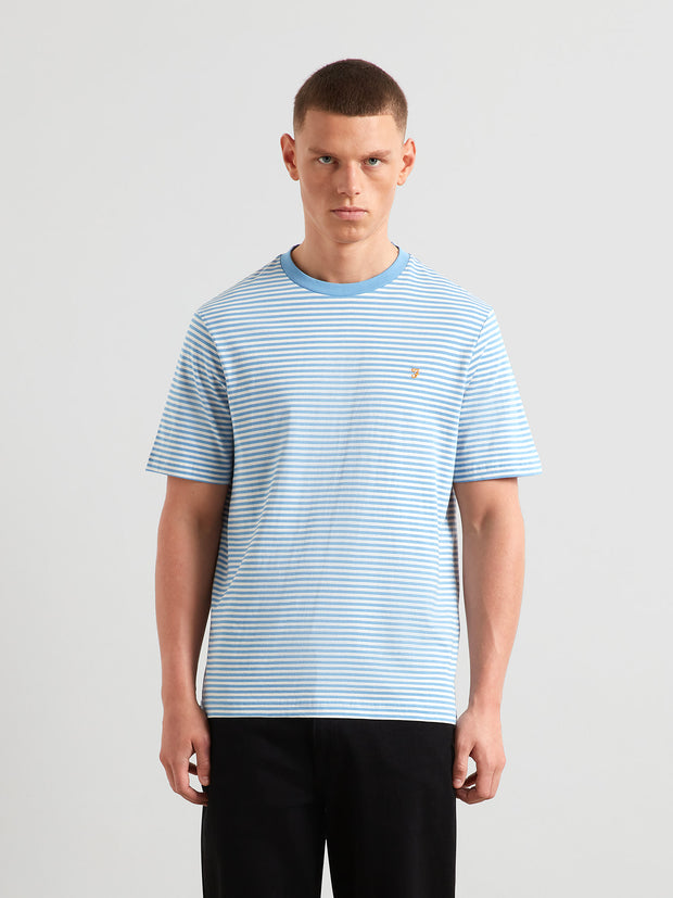 Rushden Striped T-Shirt (Reef Blue) Front