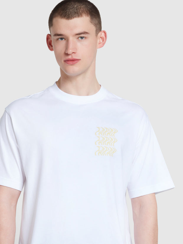 Blond Farah Logo Print T-Shirt In White