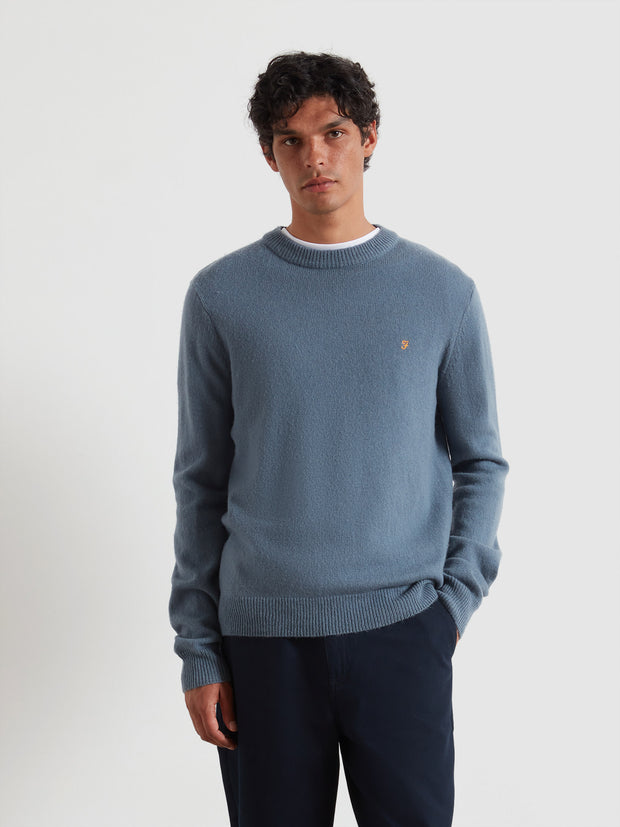 Maidstone Lambswool Sweater (Chalk Blue) Front