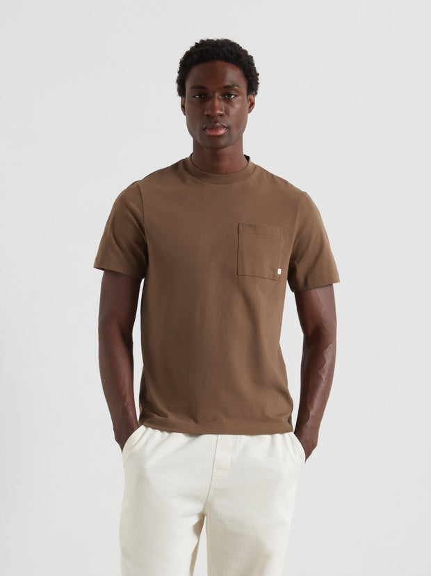 Stacy Pocket T-Shirt (Clove Brown) Front