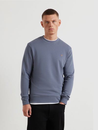 Hanbury Crew Neck Sweatshirt (Battleship Blue) Front