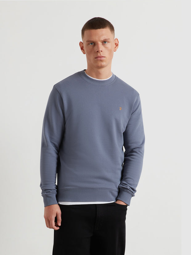 Hanbury Crew Neck Sweatshirt (Battleship Blue) Front