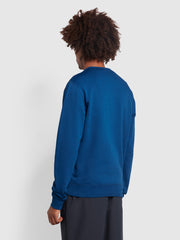 Tim Organic Cotton Crew Neck Sweatshirt In Blue Peony