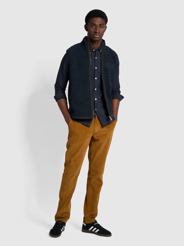 Fraser Plain Button Down Shirt In True Navy