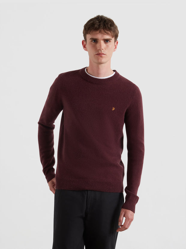 Maidstone Lambswool Sweater (Bordeaux) Front
