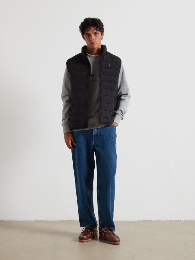 Kennedy Wadded Gilet (Black) Styled