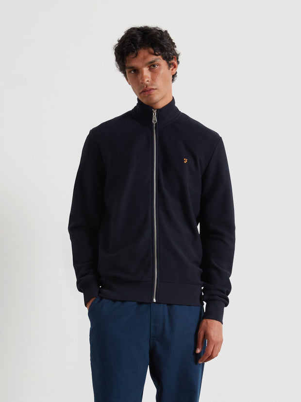 Seaton Zip Through Sweatshirt (True Navy) Front